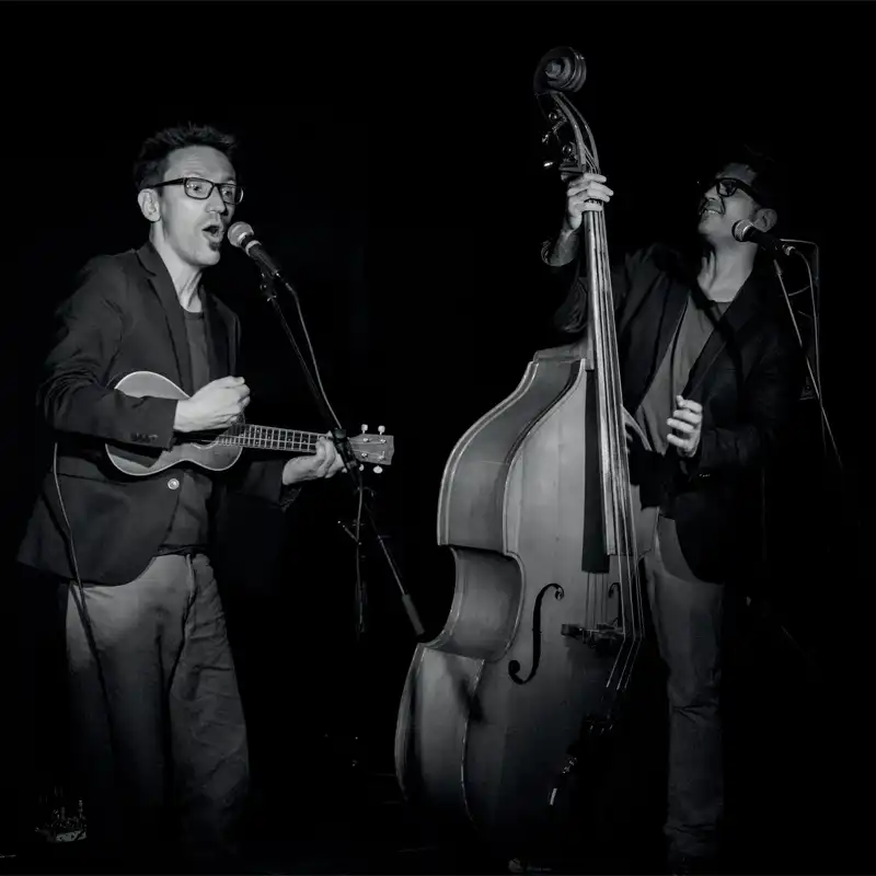 Les Michels en concert à Montagny-les-Lanches Concert Les Michels – Montagny-les-Lanches – duo contrebasse et ukulélé